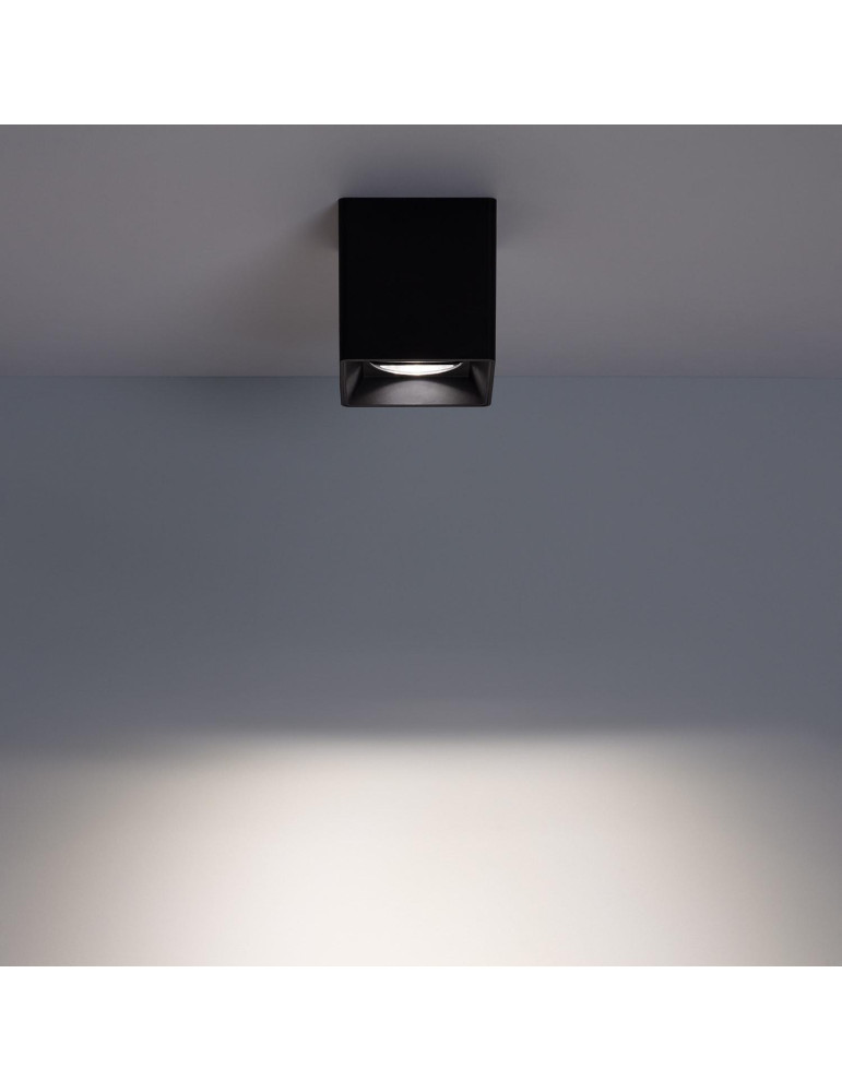 Plafonnier Space Carré Noir avec Ampoule GU10