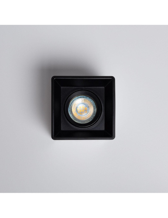 Plafonnier Space Carré Noir avec Ampoule GU10