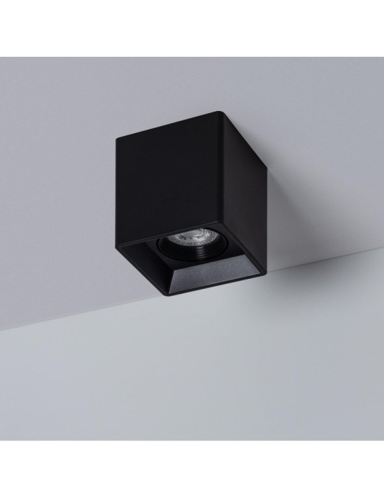 Plafonnier Space Carré Noir avec Ampoule GU10