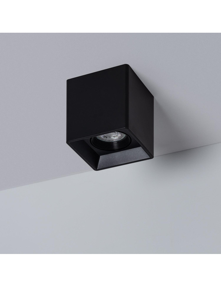 Plafonnier Space Carré Noir avec Ampoule GU10