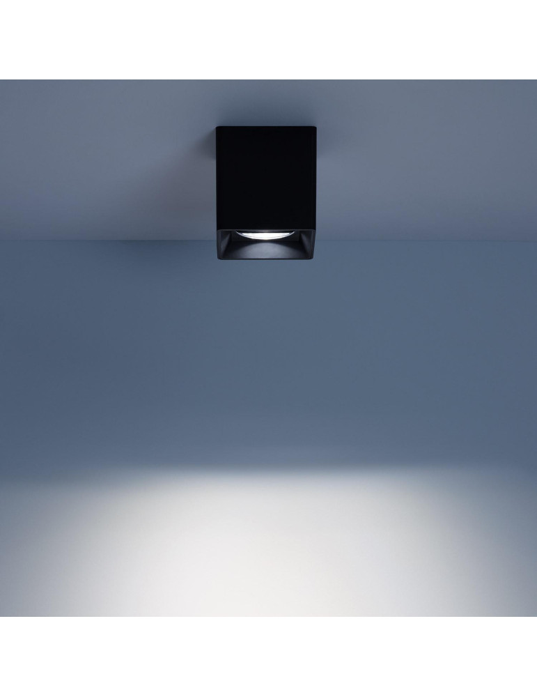 Plafonnier Space Carré Noir avec Ampoule GU10