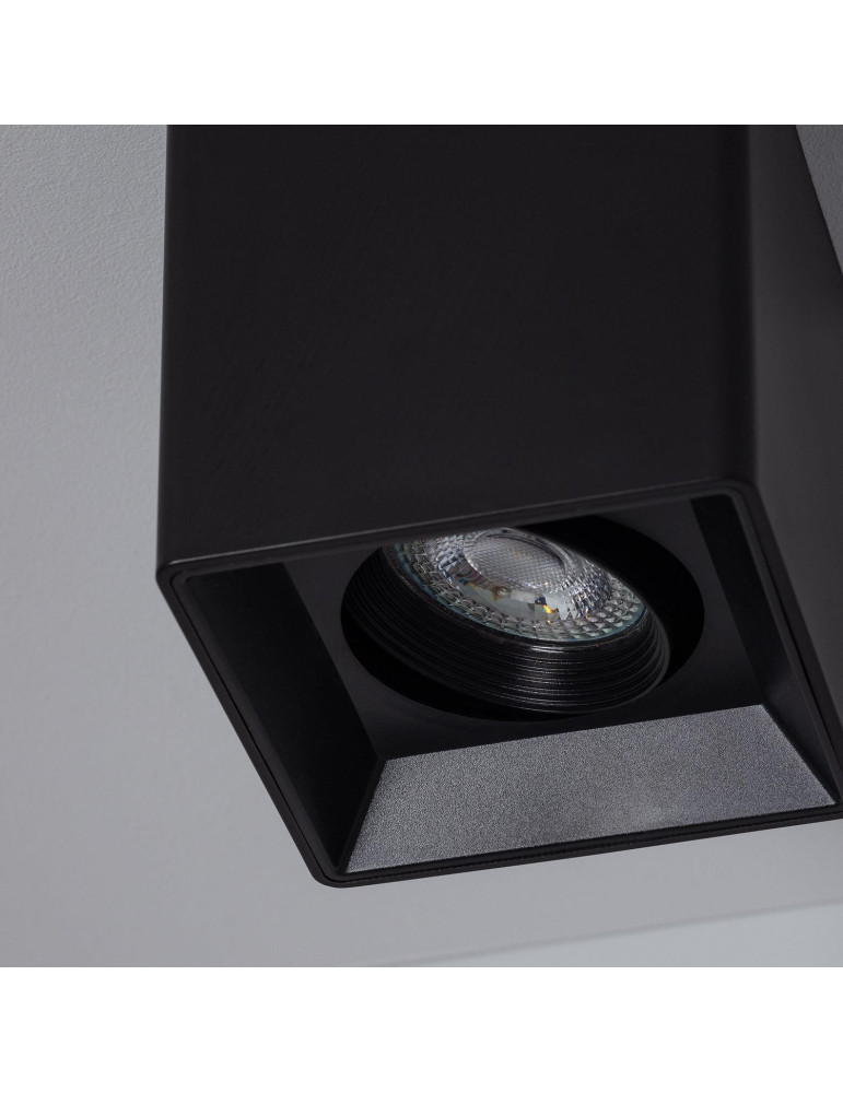Plafonnier Space Carré Noir avec Ampoule GU10