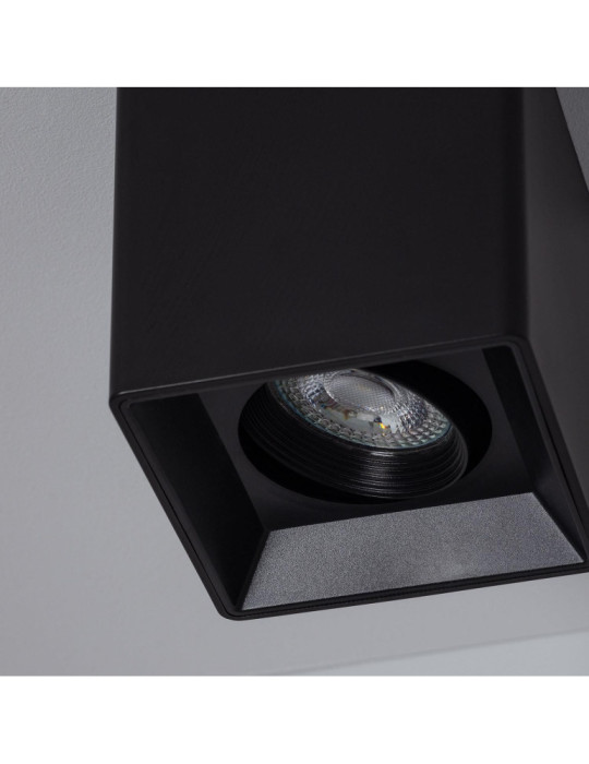 Plafonnier Space Carré Noir avec Ampoule GU10
