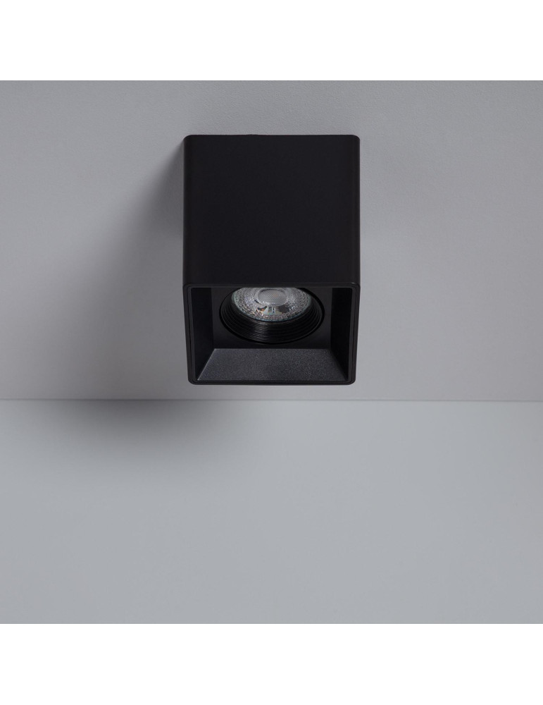 Plafonnier Space Carré Noir avec Ampoule GU10