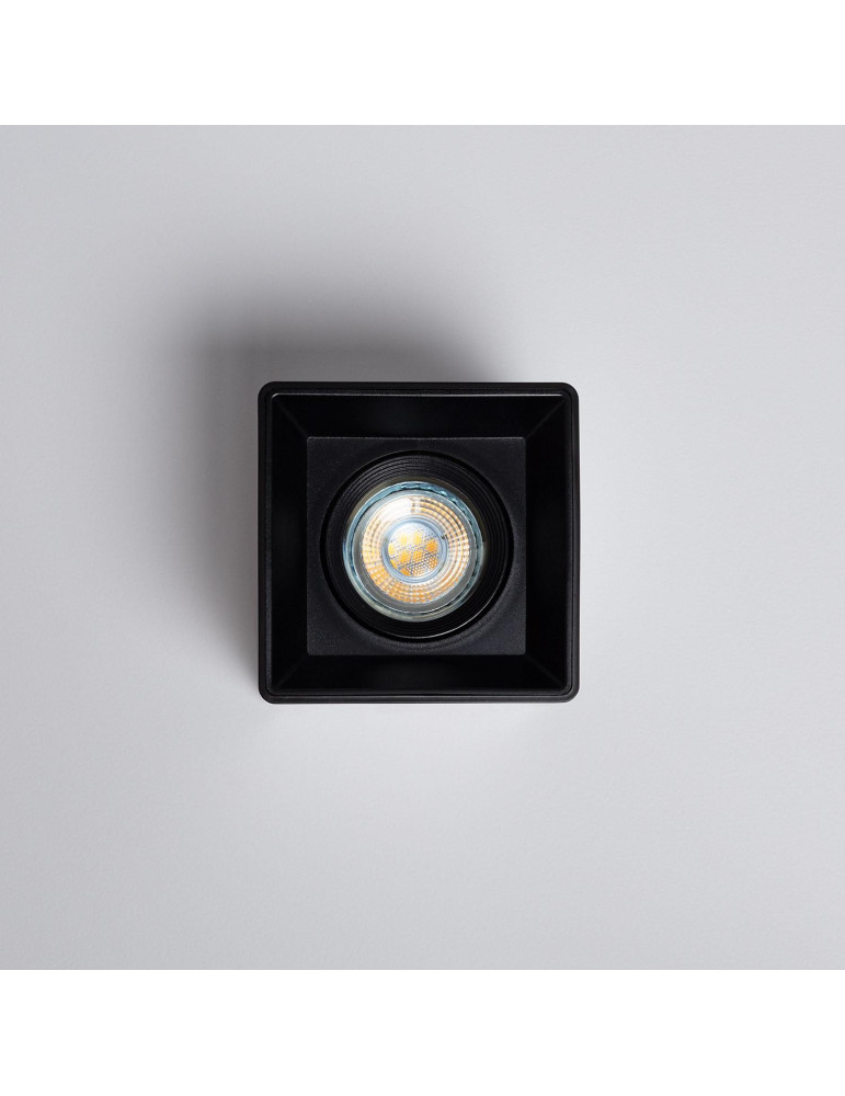 Plafonnier Space Carré Noir avec Ampoule GU10