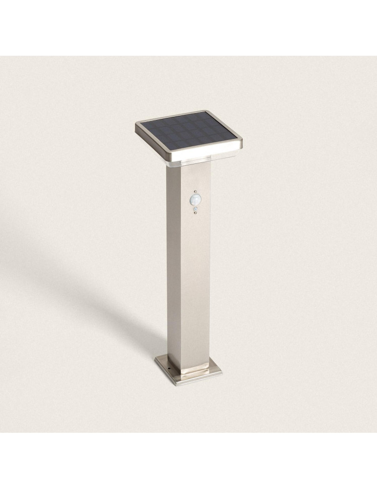 Balise Extérieure sur Pied Solaire LED 5W 50cm Aluminium avec Détecteur de Mouvement Barton Square