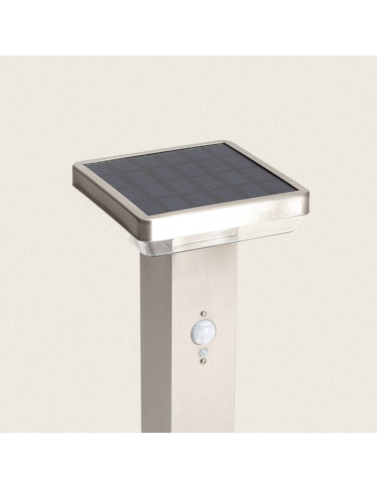 Balise Extérieure sur Pied Solaire LED 5W 50cm Aluminium avec Détecteur de Mouvement Barton Square