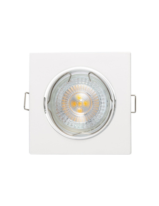 Collerette Downlight Carrée Orientable pour Ampoule GU10/GU5.3 Coupe Ø 72mm