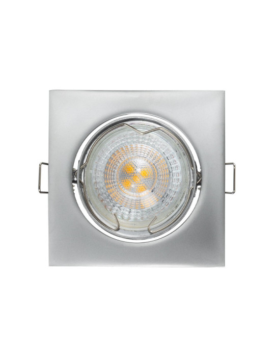 Collerette Downlight Carrée Orientable pour Ampoule GU10/GU5.3 Coupe Ø 72mm