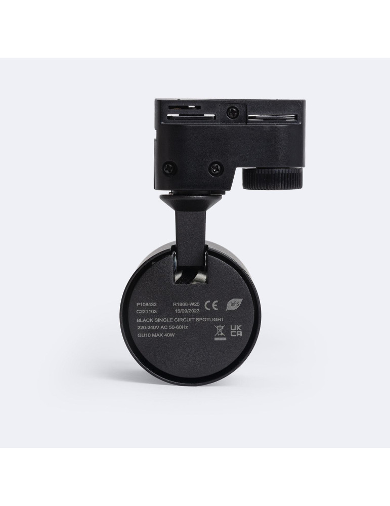 Spot à Douille sur Rail Monophasé Riuk pour Ampoule GU10