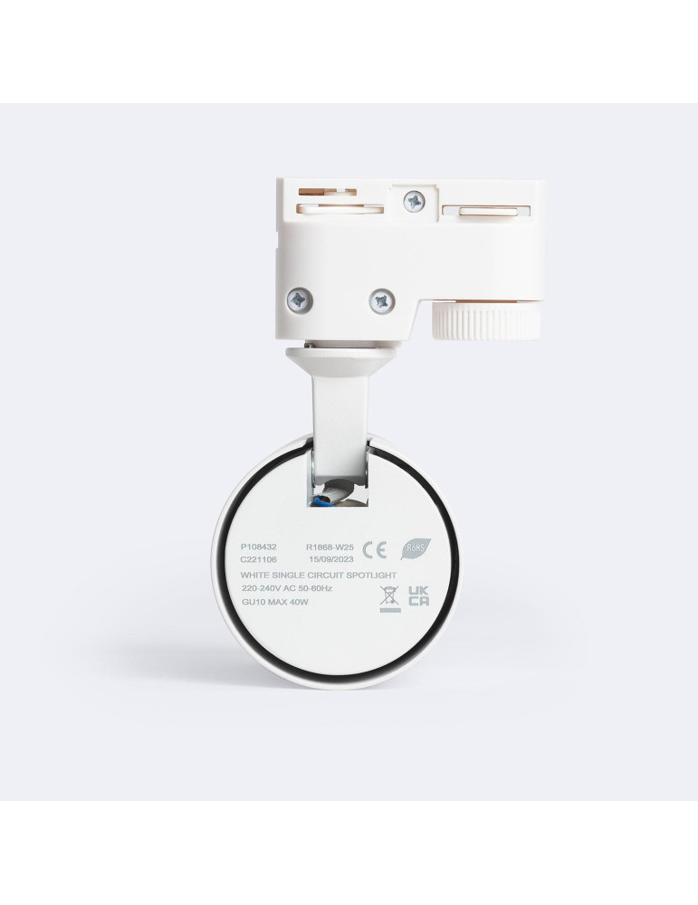 Spot à Douille sur Rail Monophasé Riuk pour Ampoule GU10