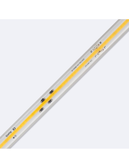 Ruban LED Dimmable 220V COB Auto-redressement 320 LED/m 720 lm/m Largeur 12 mm IP65 coupe 50 cm sur mesure