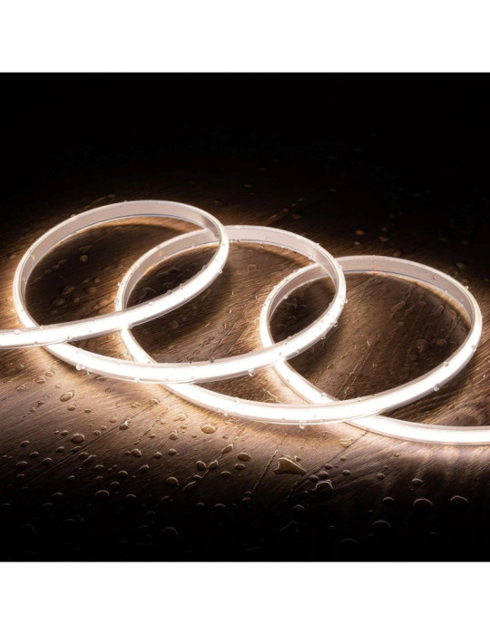 Ruban LED Dimmable 220V COB Auto-redressement 320 LED/m 720 lm/m Largeur 12 mm IP65 coupe 50 cm sur mesure
