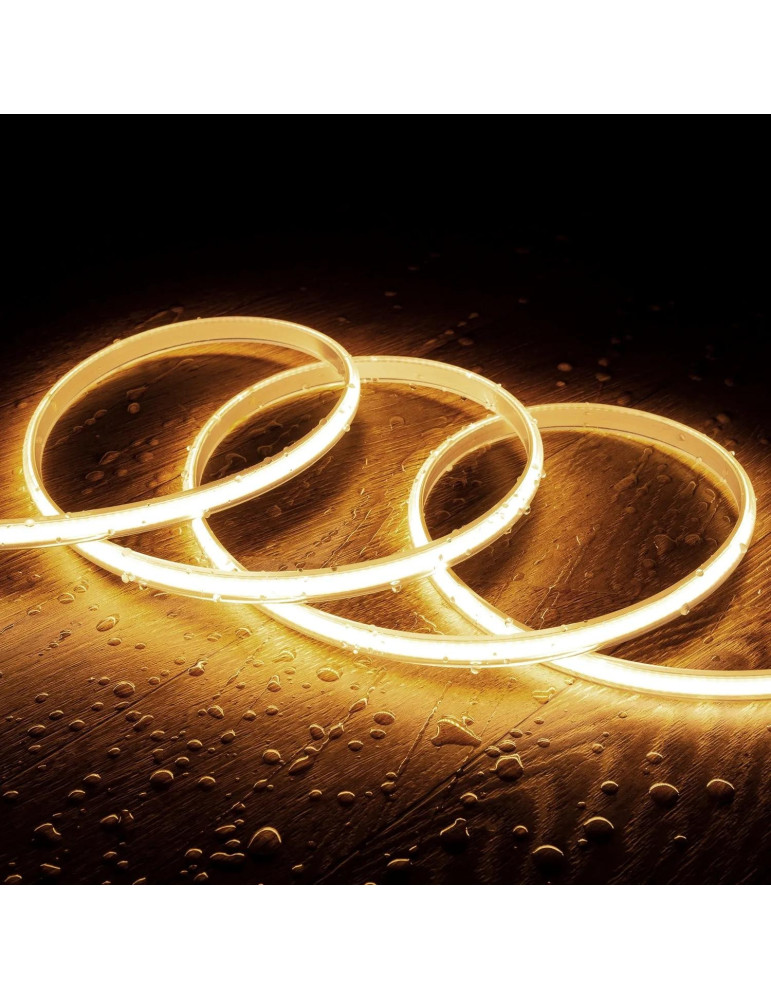 Ruban LED Dimmable 220V COB Auto-redressement 320 LED/m 720 lm/m Largeur 12 mm IP65 coupe 50 cm sur mesure