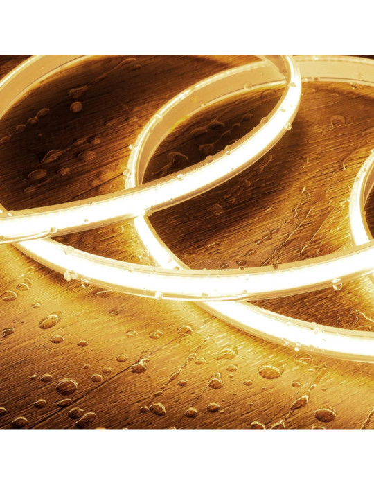 Ruban LED Dimmable 220V COB Auto-redressement 320 LED/m 720 lm/m Largeur 12 mm IP65 coupe 50 cm sur mesure