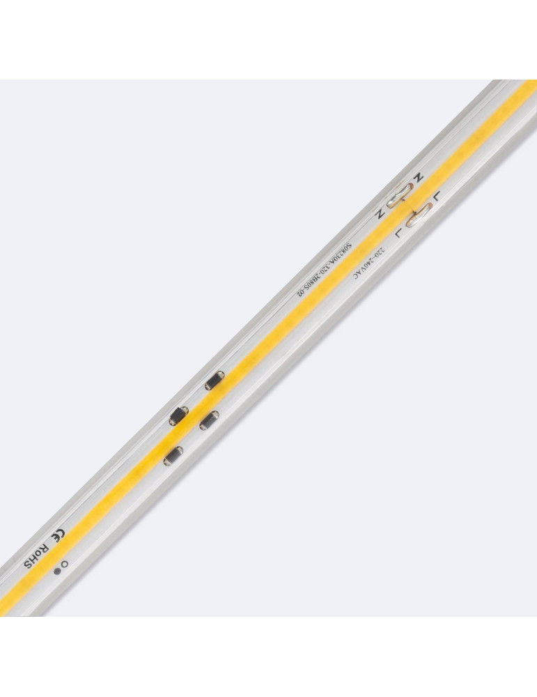 Ruban LED Dimmable 220V COB Auto-redressement 320 LED/m 720 lm/m Largeur 12 mm IP65 coupe 50 cm sur mesure