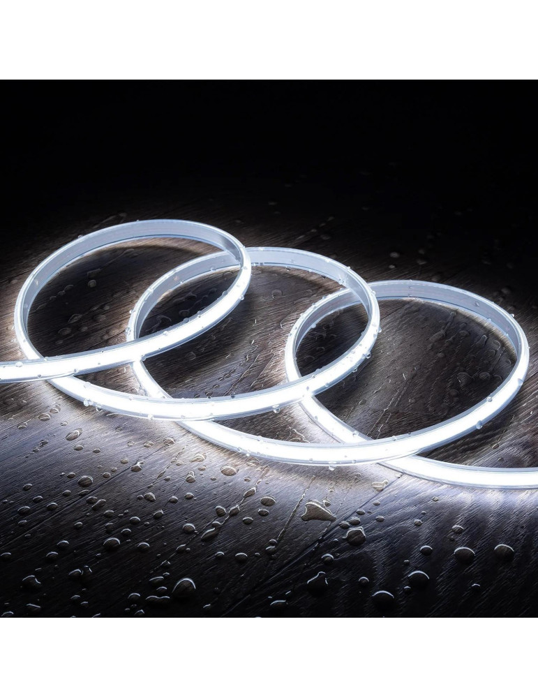 Ruban LED Dimmable 220V COB Auto-redressement 320 LED/m 720 lm/m Largeur 12 mm IP65 coupe 50 cm sur mesure