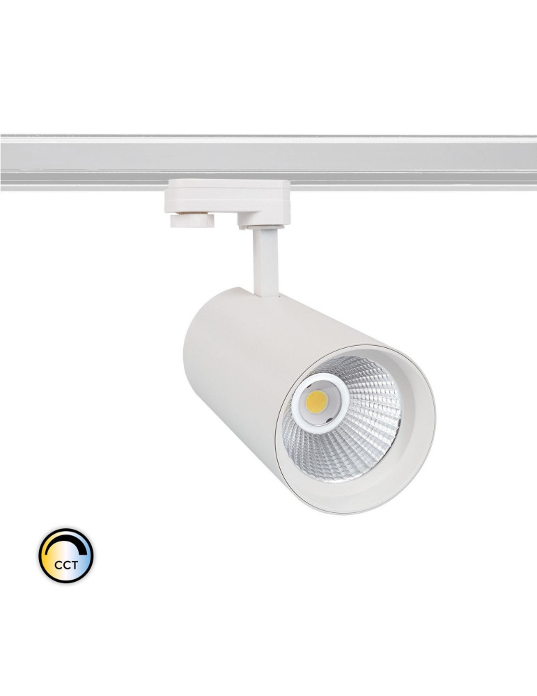 Spot LED sur Rail Triphasé 40W d'Angelo CCT LIFUD Blanc Spot LED sur Rail Triphasé 40W d'Angelo CCT LIFUD Blanc