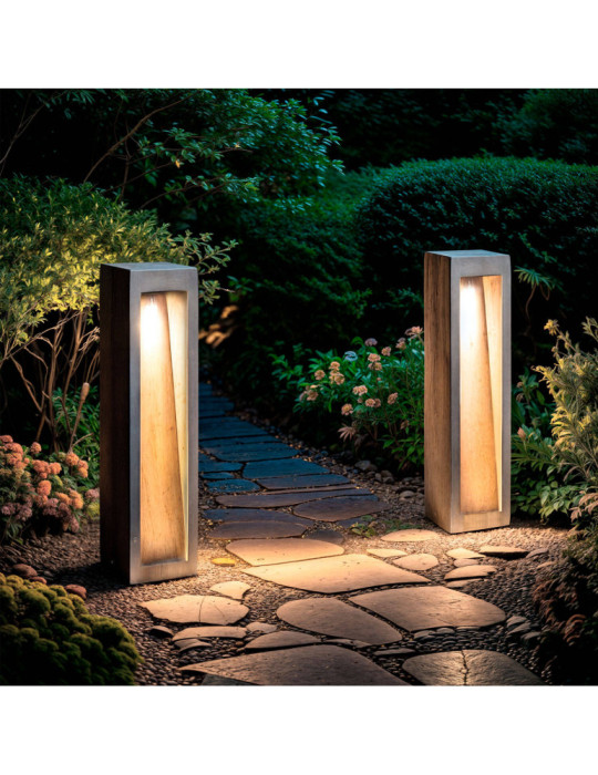 Balise Extérieure LED Dimmable 6W Ciment Lumixa 63 cm