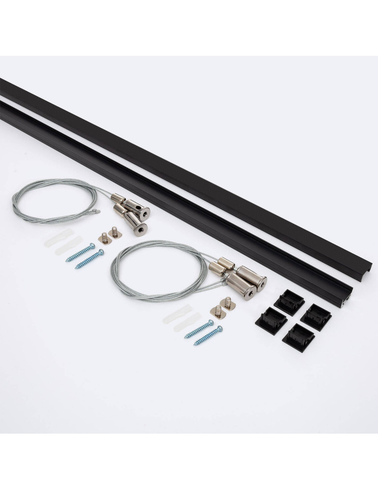 Profilé Aluminium Suspendu 2m pour Ruban LED jusqu'à 17 mm