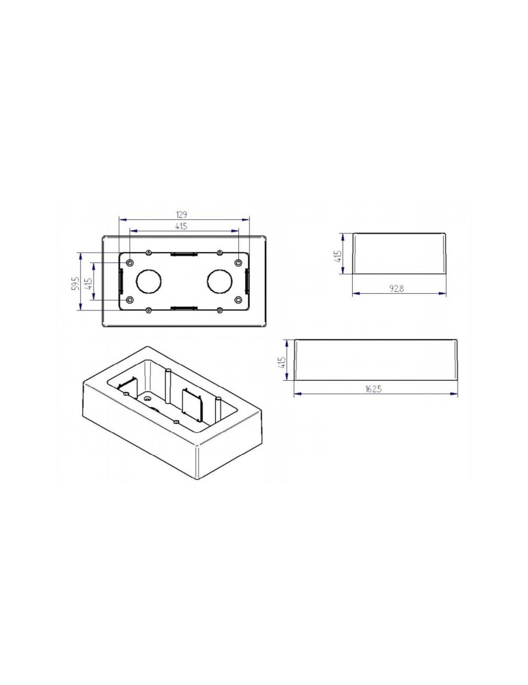 Boîte Universelle en Saillie pour Appareillage 161x92x42mm