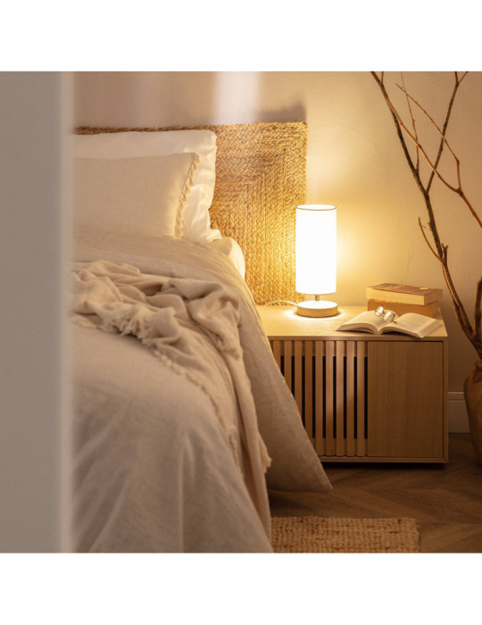 Lampe à Poser Bois et Tissu Roundi Haarle