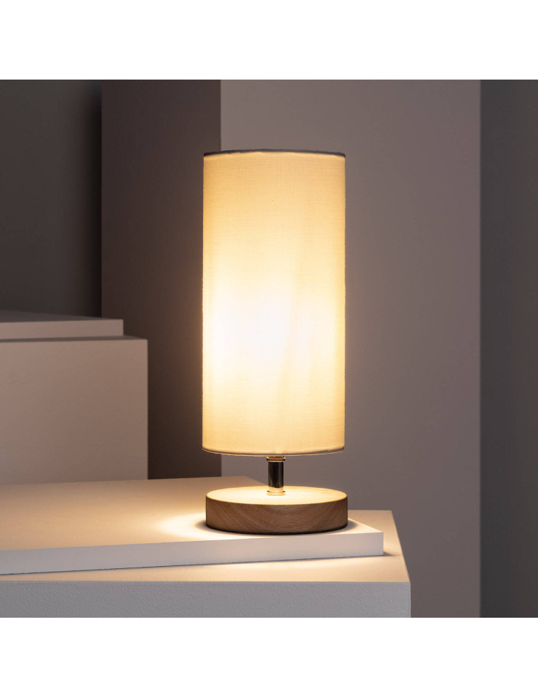 Lampe à Poser Bois et Tissu Roundi Haarle