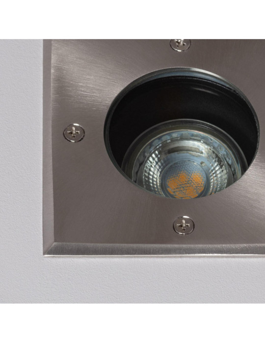 Spot Extérieur Carré Inox Encastrable au Sol pour GU10