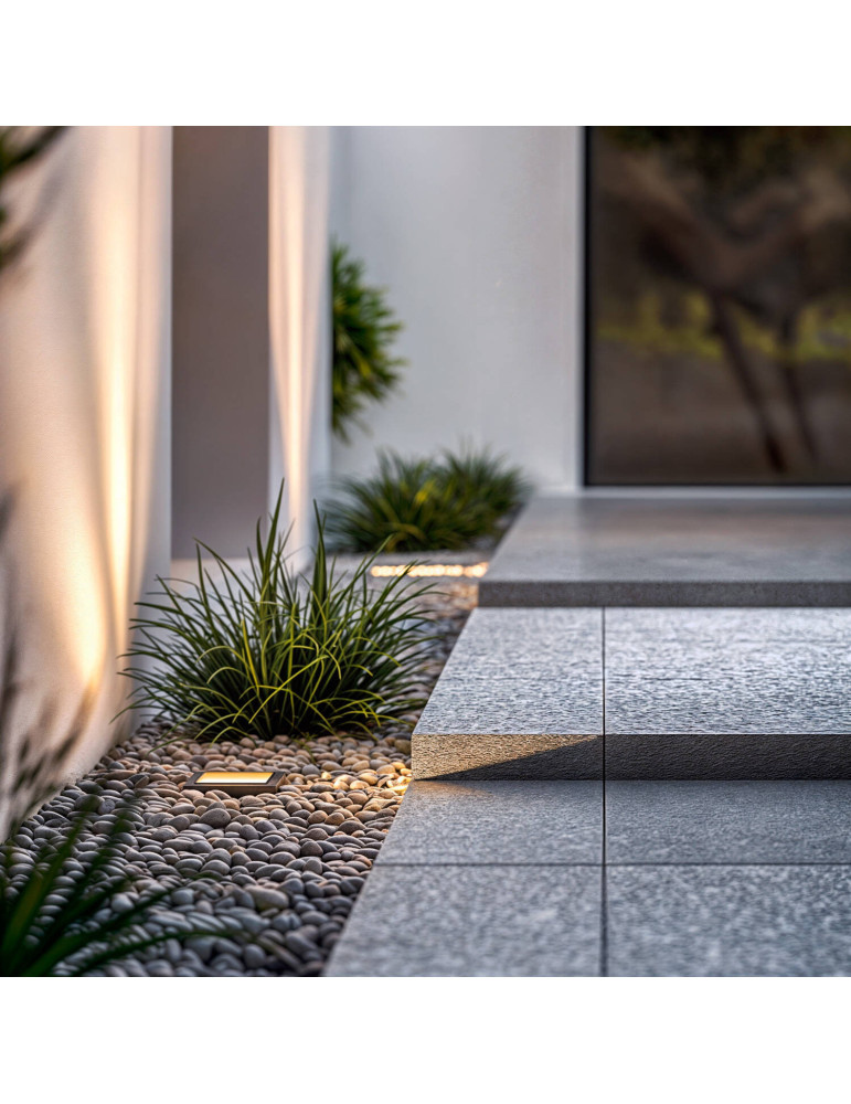 Spot Extérieur Carré Inox Encastrable au Sol pour GU10