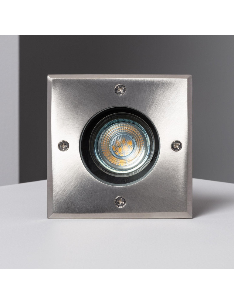 Spot Extérieur Carré Inox Encastrable au Sol pour GU10