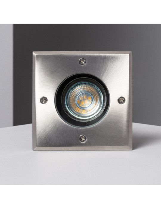 Spot Extérieur Carré Inox Encastrable au Sol pour GU10