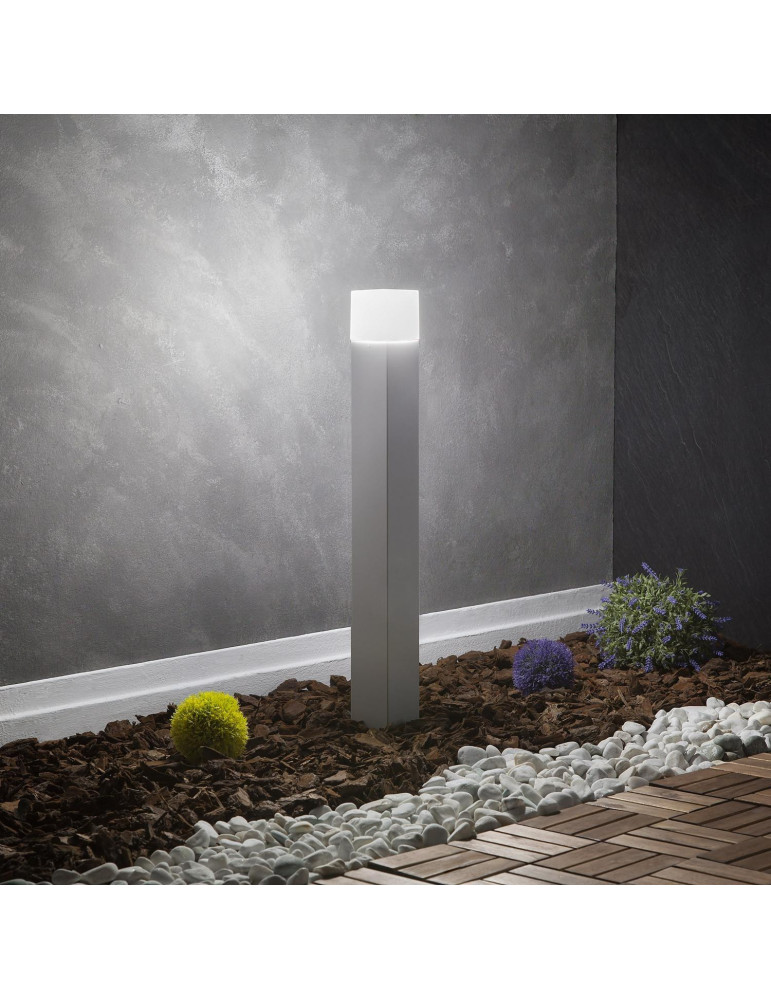 Balise Extérieure en Saillie sur Pied 74cm Augusta Blanche