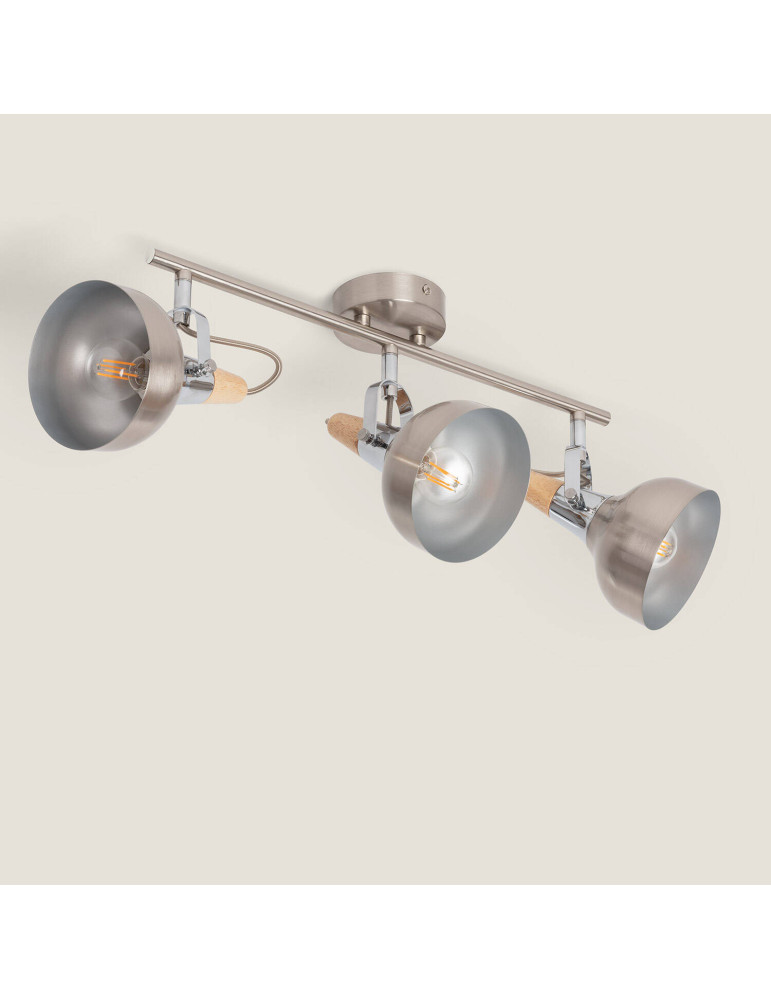 Plafonnier Orientable Aluminium Emer 3 Spots Argenté Plafonnier Orientable Aluminium Emer 3 Spots Argenté