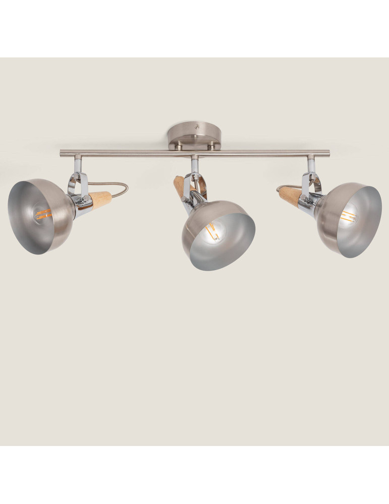 Plafonnier Orientable Aluminium Emer 3 Spots Argenté