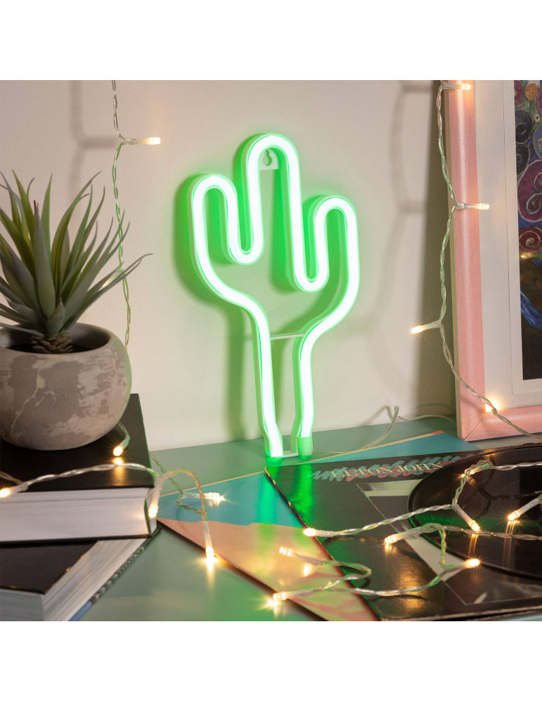 Néon LED Cactus à Piles