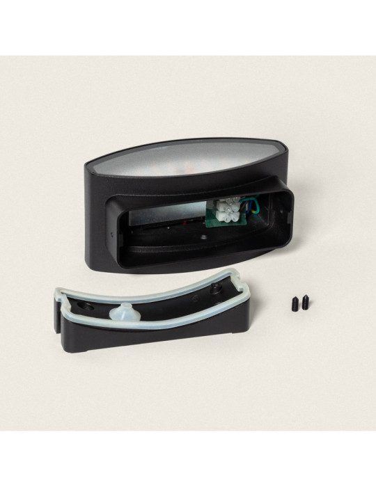 Applique Murale Extérieure LED 12W Éclairage Rectangulaire Noire Masha