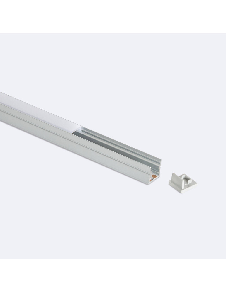Profilé Aluminium en Saillie avec Capot Continu pour Ruban LED jusqu'à 8 mm