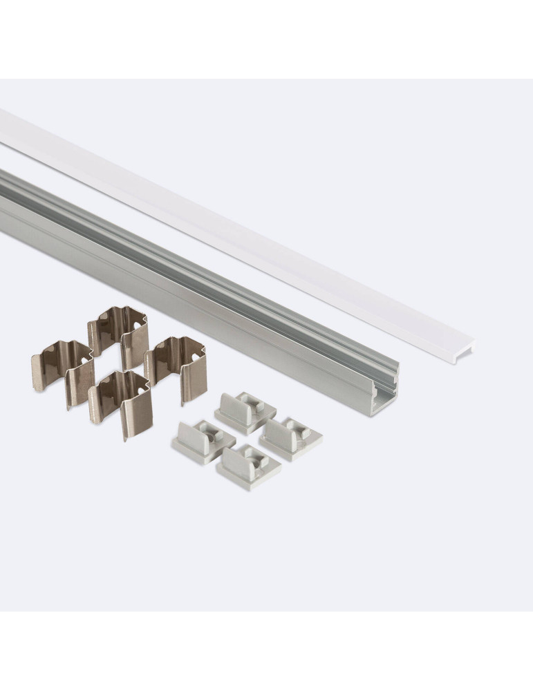 Profilé Aluminium en Saillie avec Capot Continu pour Ruban LED jusqu'à 8 mm