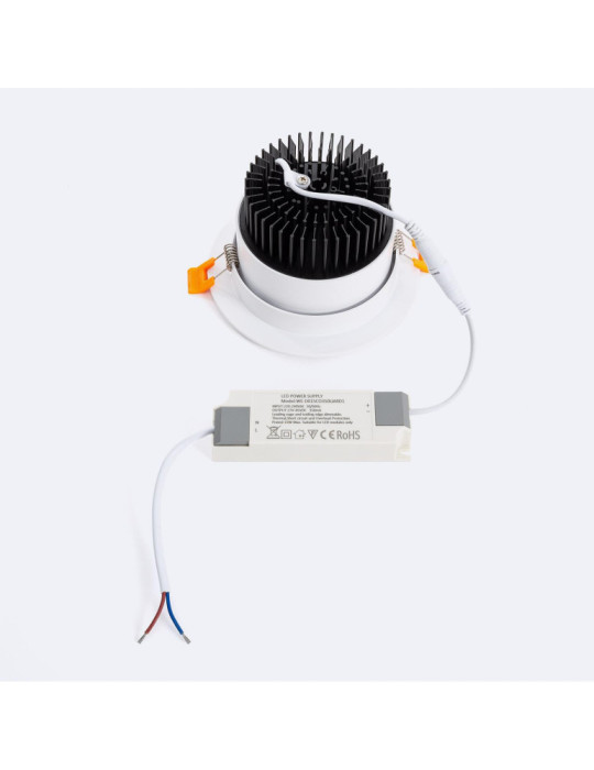 Spot Downlight LED 15W Rond Dimmable Dim to Warm Coupe Ø 110 mm