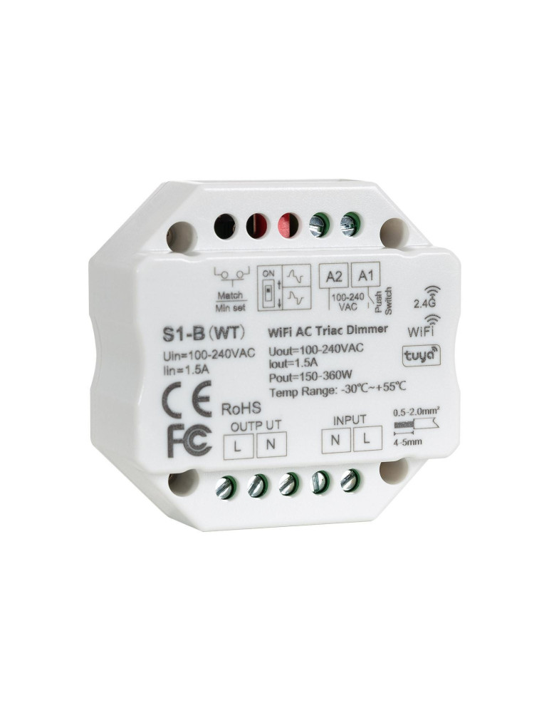 Module de Variation LED WiFi Triac RF Compatible Bouton-Poussoir Module de Variation LED WiFi Triac RF Compatible Bouton-Poussoir