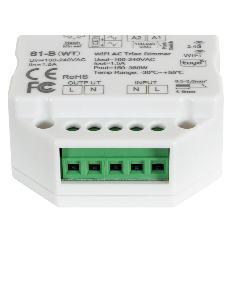 Module de Variation LED WiFi Triac RF Compatible Bouton-Poussoir