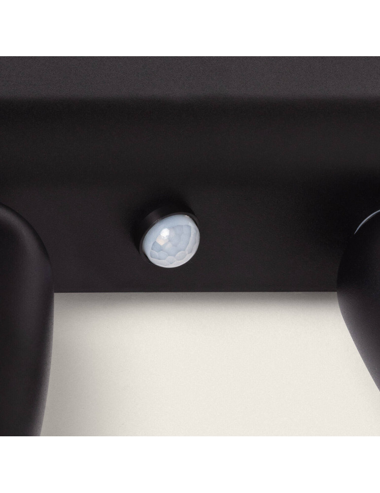 Applique Murale Extérieure Aluminium avec Détecteur de Mouvement Abel Large Deux Spots