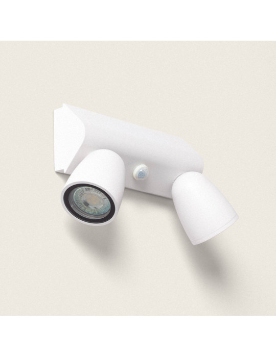 Applique Murale Extérieure Aluminium avec Détecteur de Mouvement Abel Large Deux Spots Applique Murale Extérieure Aluminium avec Détecteur de Mouvement Abel Large Deux Spots