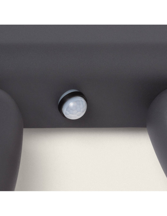 Applique Murale Extérieure Aluminium avec Détecteur de Mouvement Abel Large Deux Spots