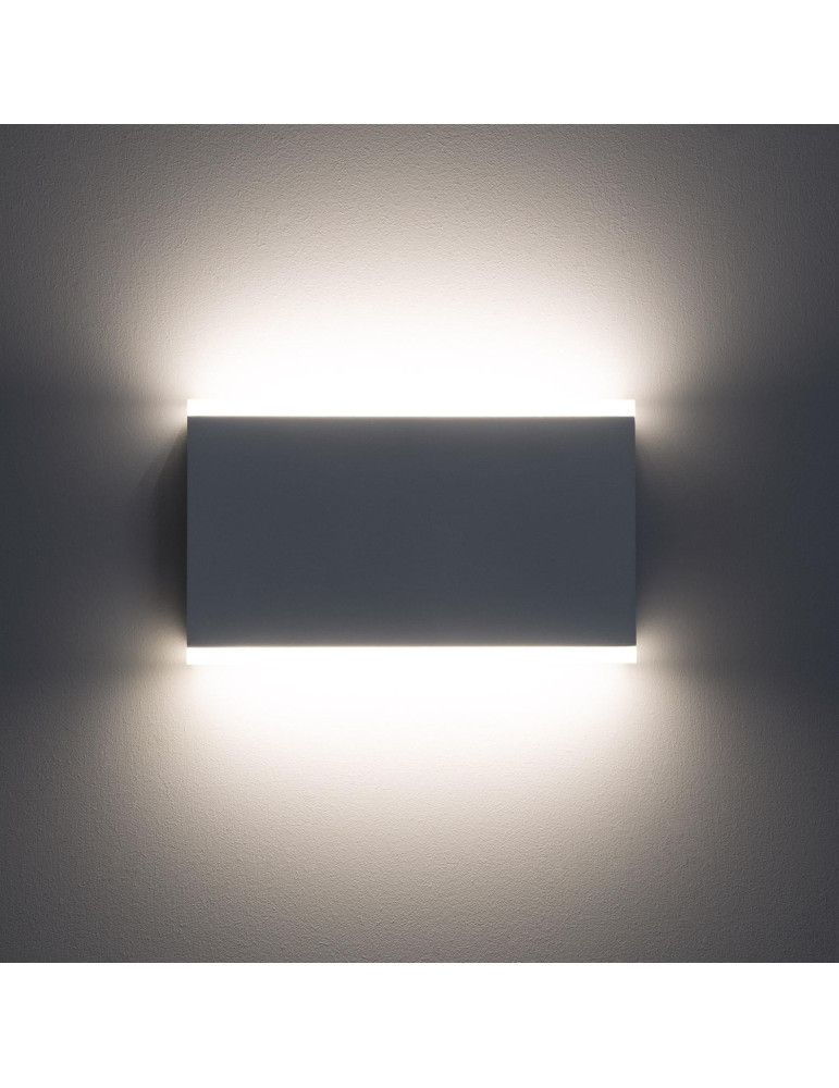 Applique Murale LED Extérieure Hera 10W Éclairage Double Face Rectangulaire Blanche