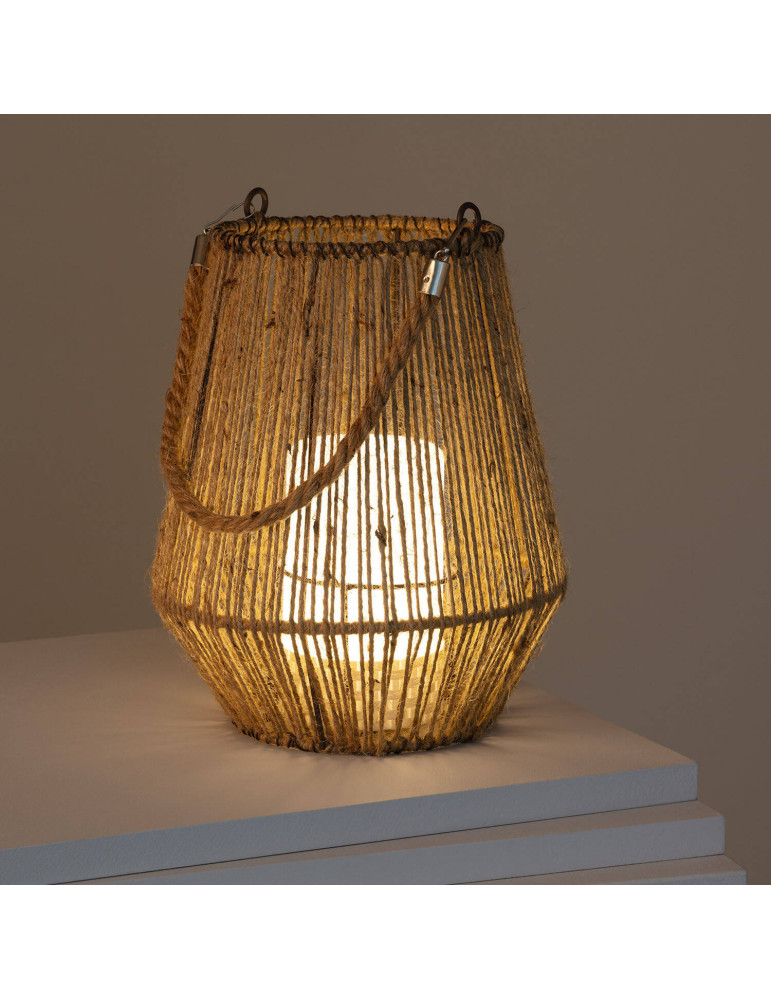 Lampe à Poser LED 3W Portable Extérieur Corde Naturelle Alguer