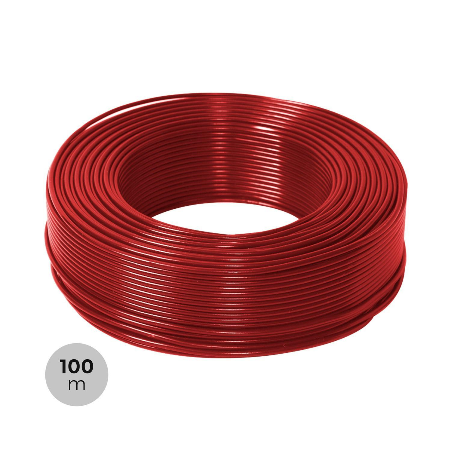 Rouleau 100m Câble 6mm² PV ZZ-F Rouge Rouge