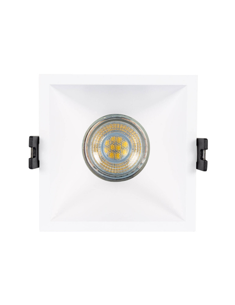 Collerette Downlight Carrée Faible UGR pour Ampoule LED GU10 Coupe 85x85mm