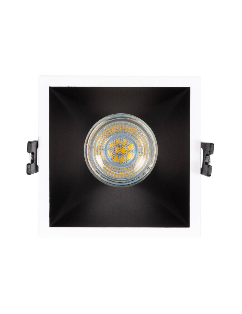 Collerette Downlight Carrée Faible UGR pour Ampoule LED GU10 Coupe 85x85mm