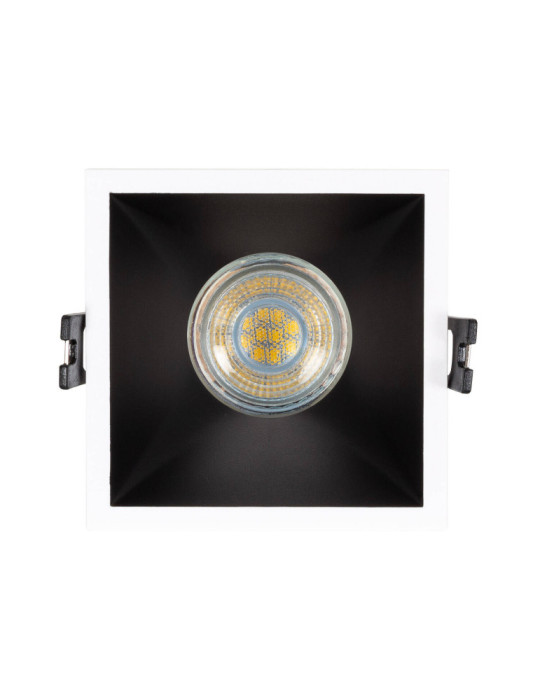 Collerette Downlight Carrée Faible UGR pour Ampoule LED GU10 Coupe 85x85mm